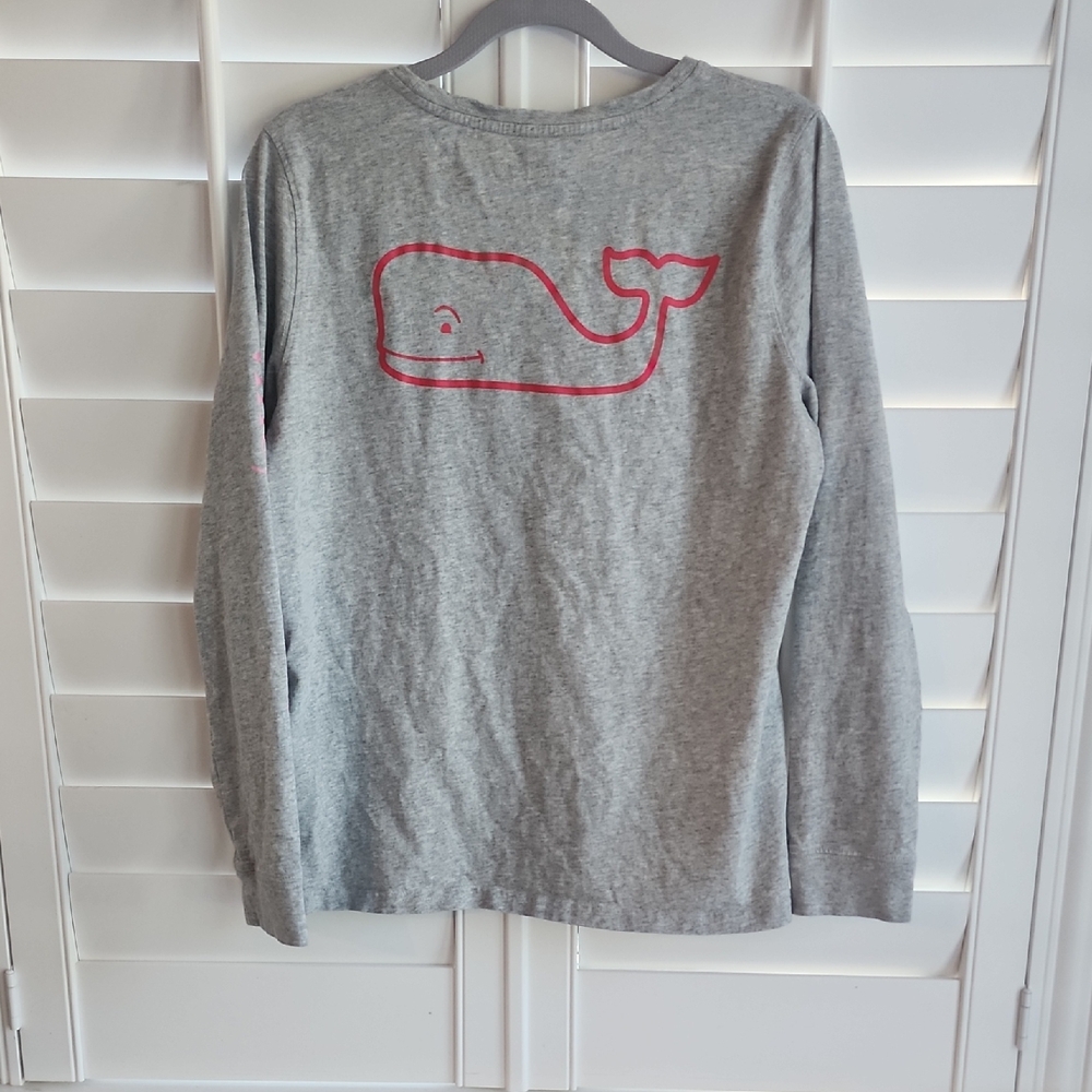 Vineyard Vines Gray Long Sleeve with Red Whale